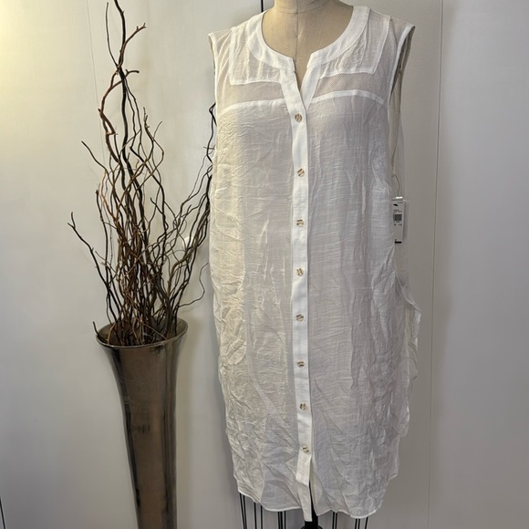 Alyx Tops - Alyx Sheer White Tunic Button Up NWT